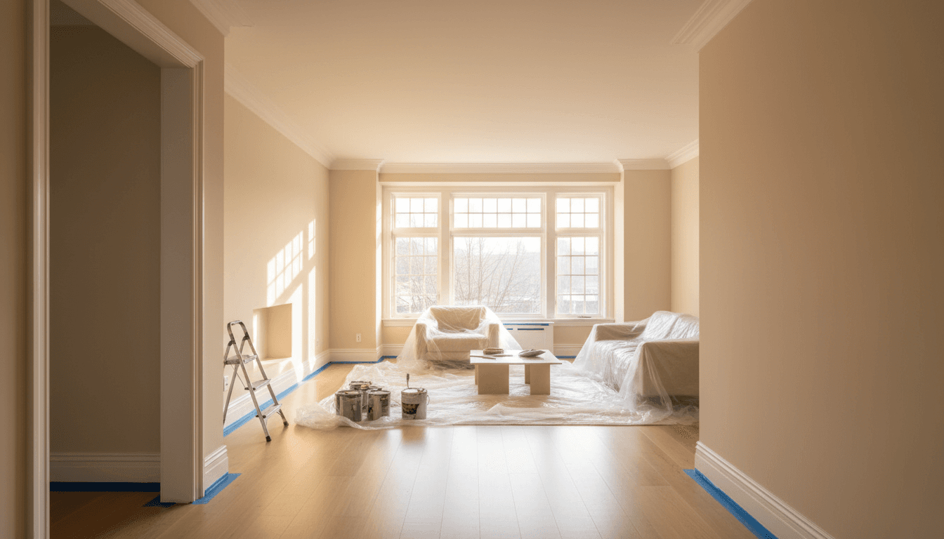 Completed renovation with painting and flooring