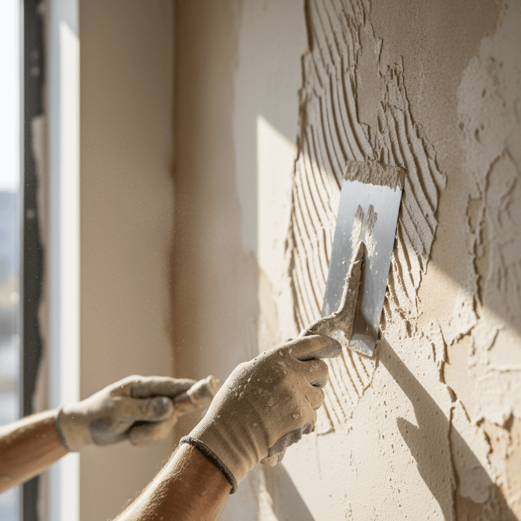 Texture finishing on interior walls
